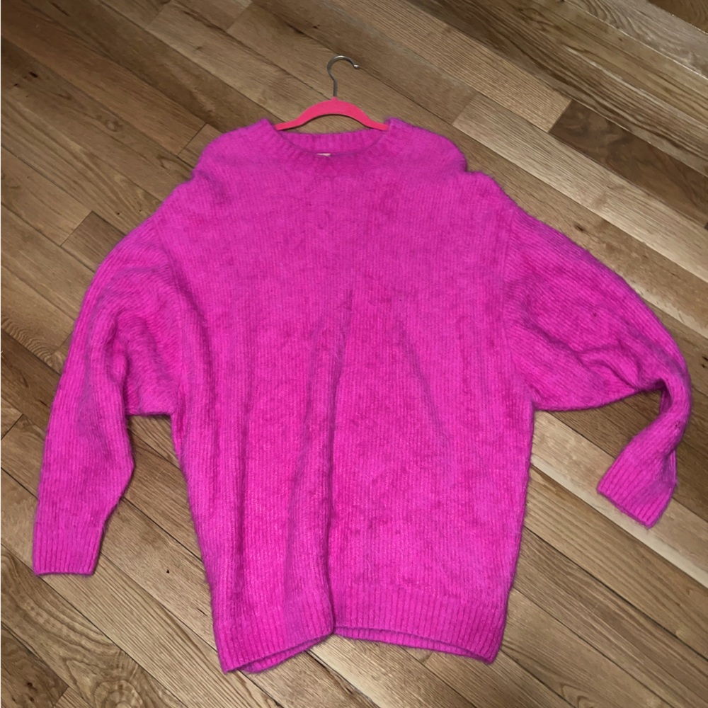 Free People Neon Pink Sweater Dress